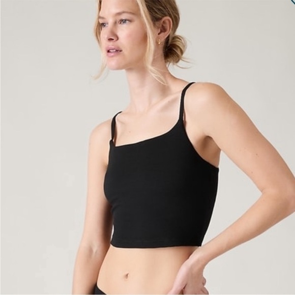 NWT! Athleta Black Scoop Crop Tankini A-C - Size Medium🩵 - Picture 2 of 10